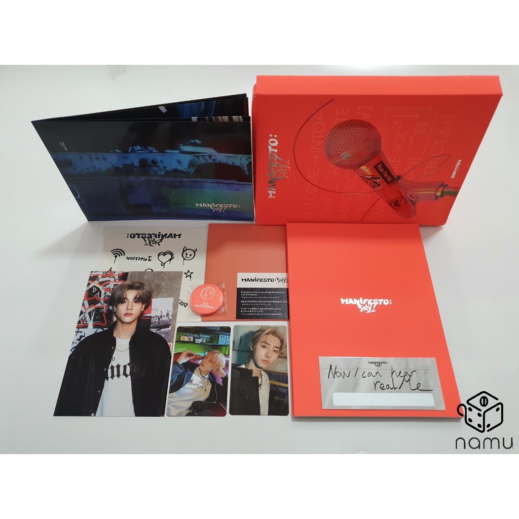 [UNSEALED/ SUDAH DIBUKA] ENHYPEN - MANIFESTO : DAY1 REGULER VERSI D PC SUNGHOON & SUNOO