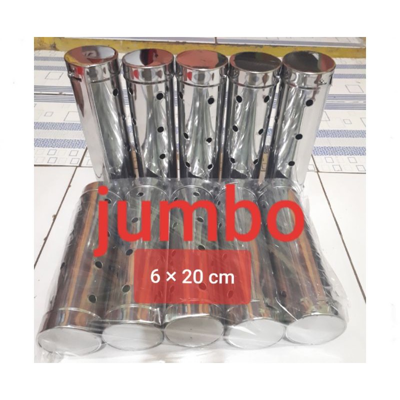 UKURAN JUMBO cetakan lontong stainless 6×20 cm 5pcs besar