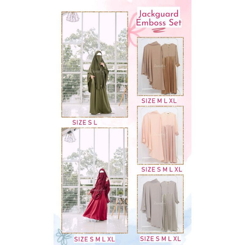 GAMIS SET ZANUBA / GAMIS PESTA/ Luxury jacquard emboss by zanuba