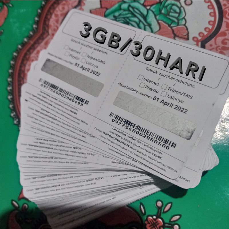 vocher AXIS 3GB/30HARI