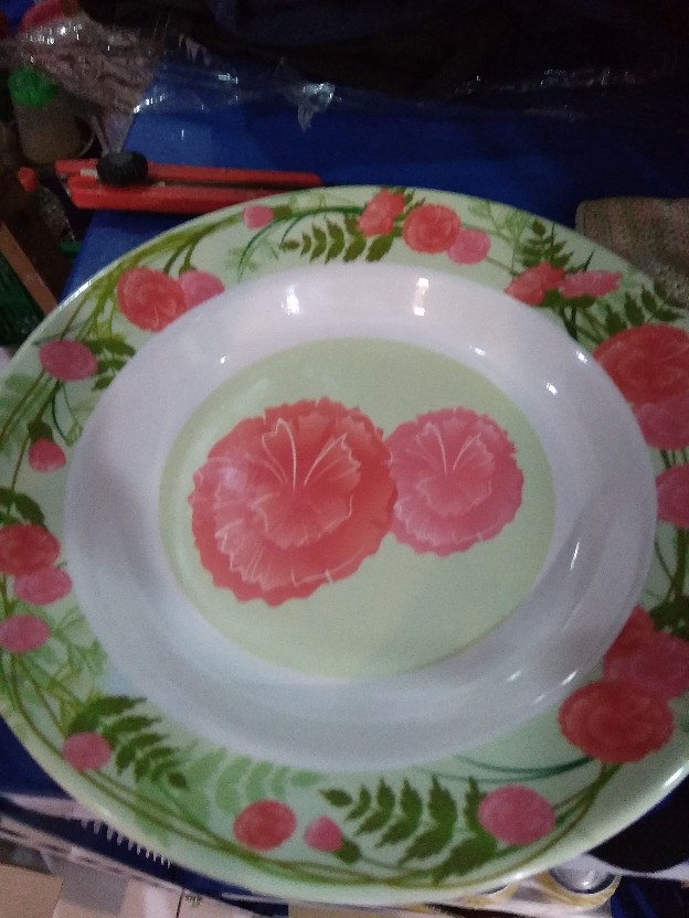 Piring Melamin Cekung 9 Inchi/piring Melamin Motif Bunga