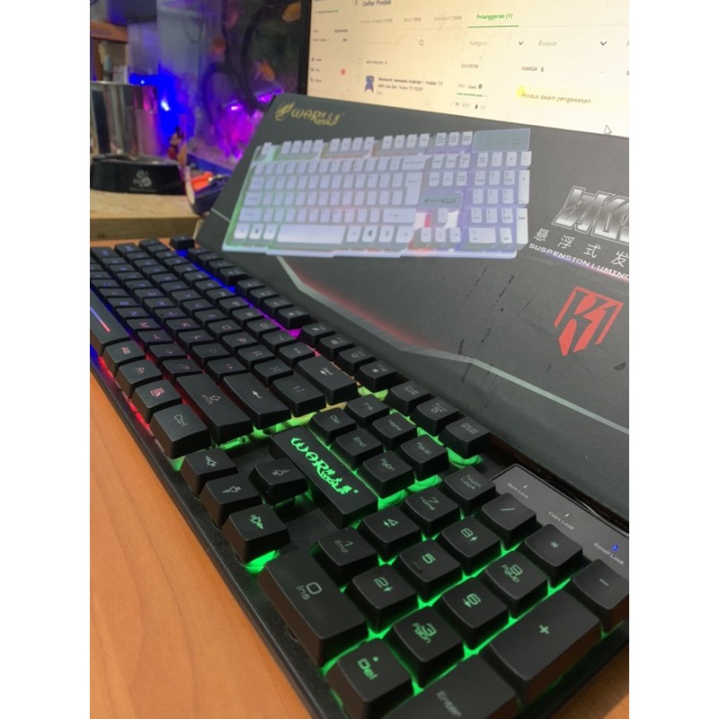 keyboard gaming warwolf k1 / keyboard warwolf k1 backlight RGB