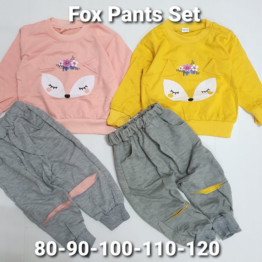 Fox Pants Set/ Setelan Sweater Anak Perempuan