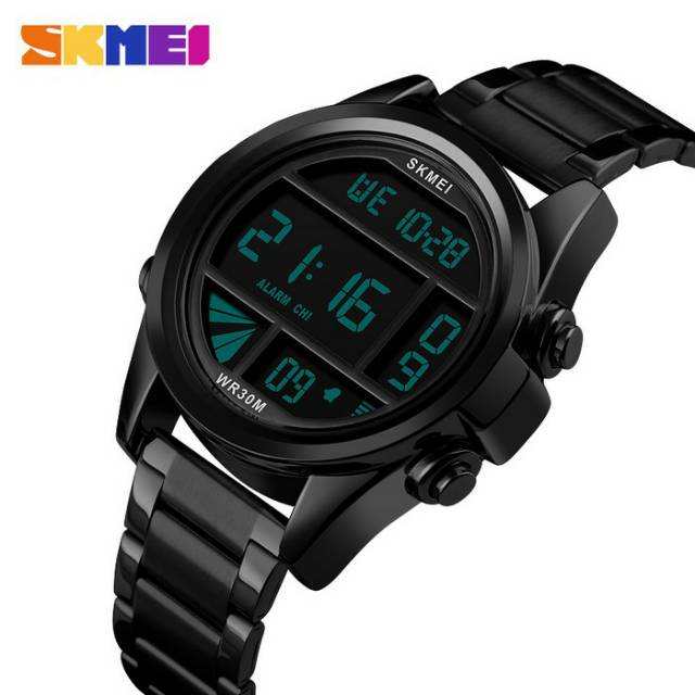 Jam tangan original SKMEI 1448 rantai digital hitam