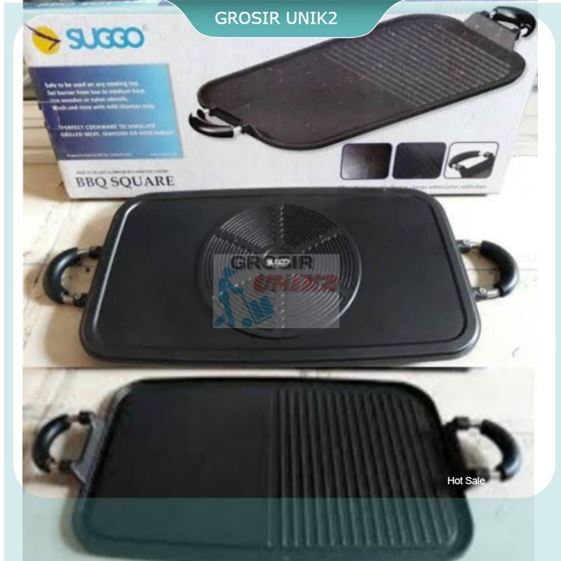 SUGGO Multi Grill Pan BBQ Square Alat Panggang / Panggangan Serbaguna Anti Lengket