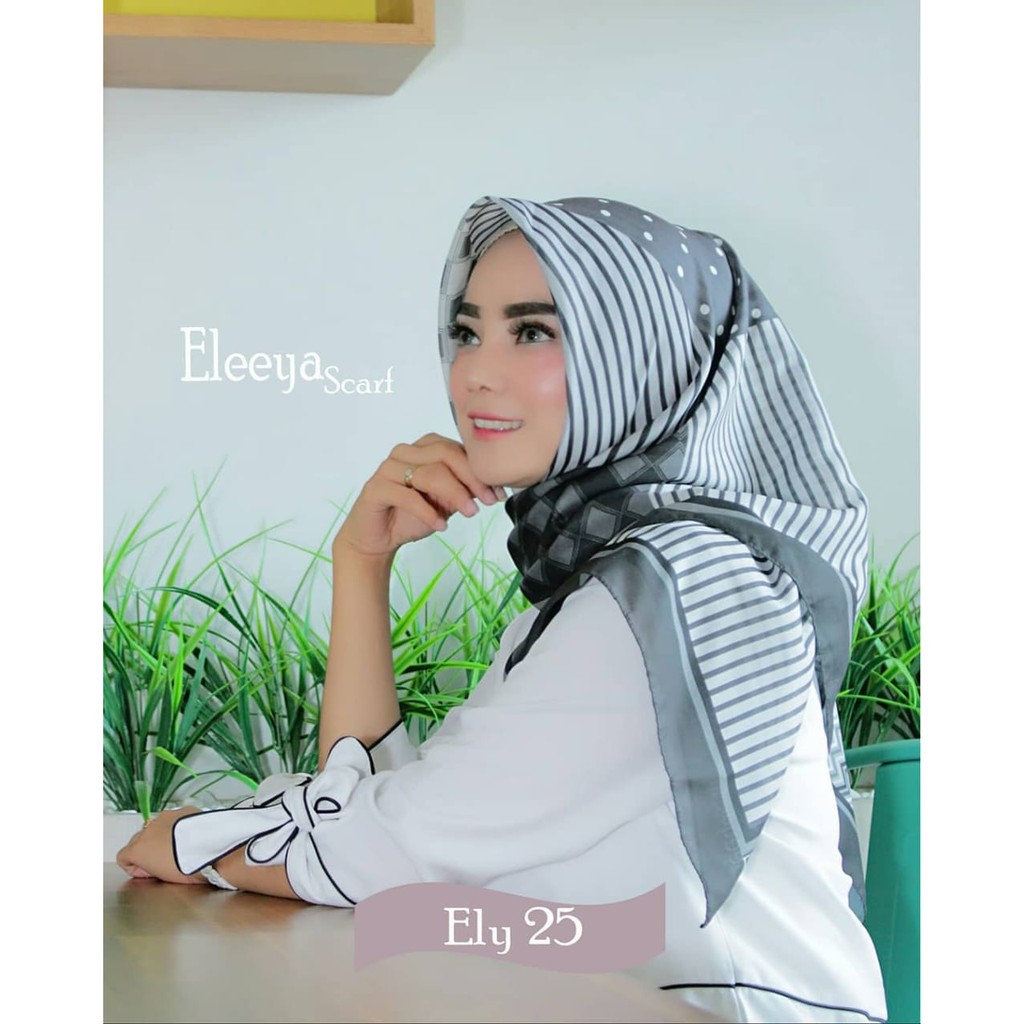 HIJAB SEGIEMPAT MOTIF ELY 25 || Eleeya Scraf