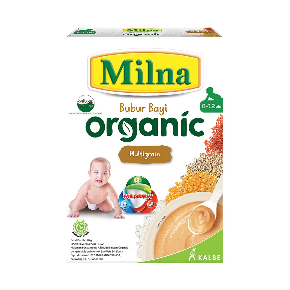 Milna Bubur Bayi Organic Multigrain 120 gr