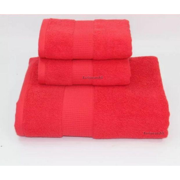 Handuk Wajah Leher Muka Merah 35x70 Asriyasashii Cotton 100% Tebal Lembut Termurah Terlaris