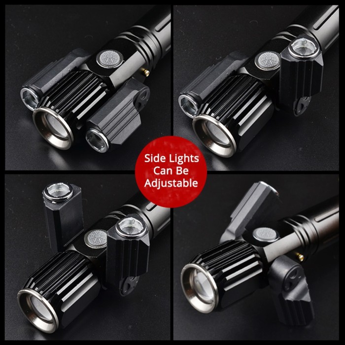 Senter LED Torch Telescopic Zoom Cree XM-L T6 + 2 x XPE 15000 Lumens