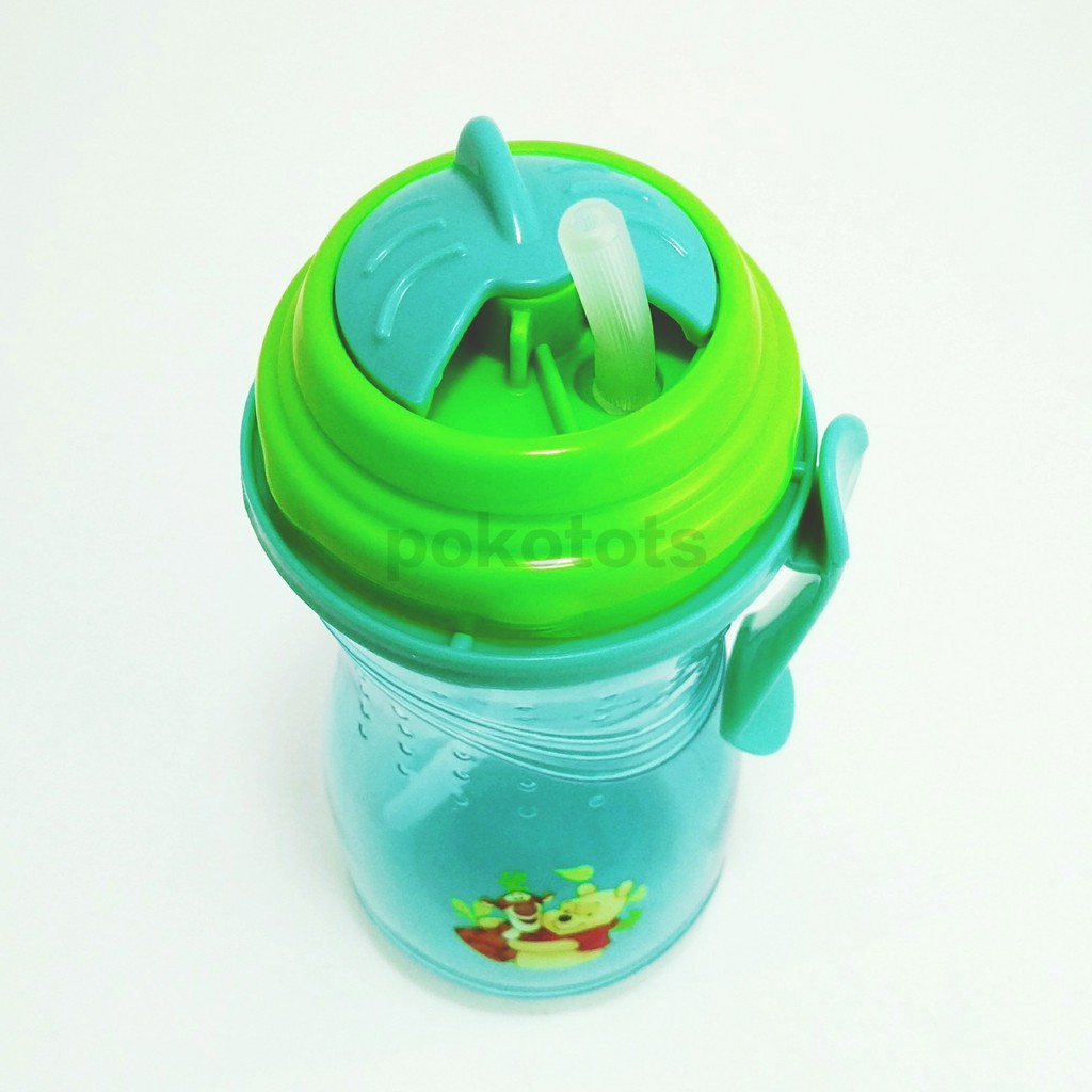 Disney Baby Sports Zipper with Handle Training Cup Straw Bottle Botol Minum Sedotan Anak