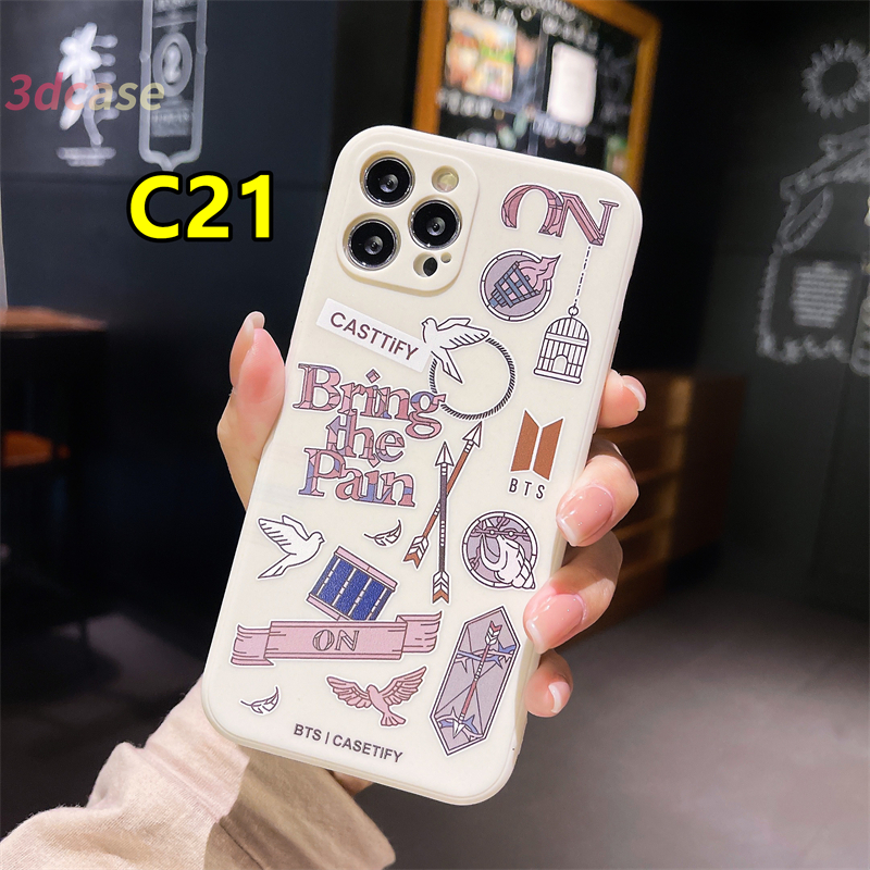 Case BTS BT21 CASETIFY Label Case Compatible For IPhone 7 Plus 11 6 6S 8 Plus 12 mini 12 pro 13 Mini PRO MAX max X Se 2020 XR XSMAX 6SPlus 7Plus 6Plus 8Plus XS Straight Edge Soft TPU Cover