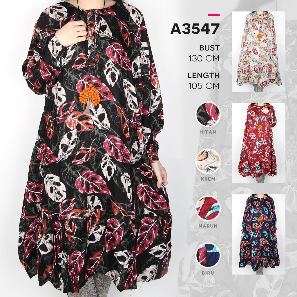 Maliju Tunik Jumbo Rempel Busui Katun - A3547