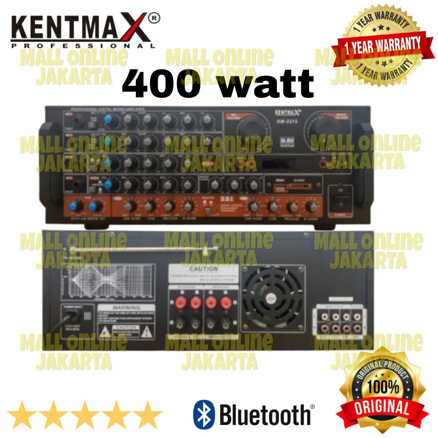 Power ampli kentmax km2215 amplifier karaoke bluetooth km 2215