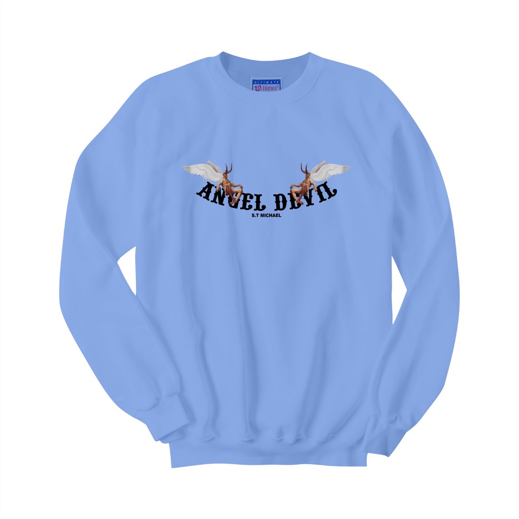 SWEATER CREWNECK WANITA ANGEL DEVIL SIZE M-XXL