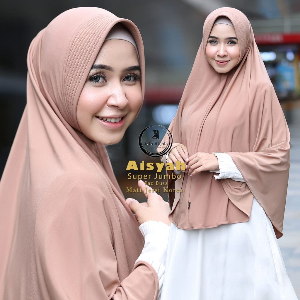 HIJAB BERGO JUMBO JILBAB INSTAN AISYAH XL KERUDUNG JUMBO JERSEY TERMURAH SAFA HIJAB