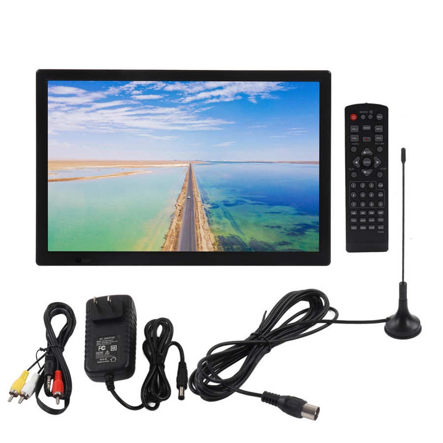 Monitor Portable TV LCD 15 Inch Digital DVB-T2 Monitoring Layar Set Top Box DVD PC Laptop Komputer C