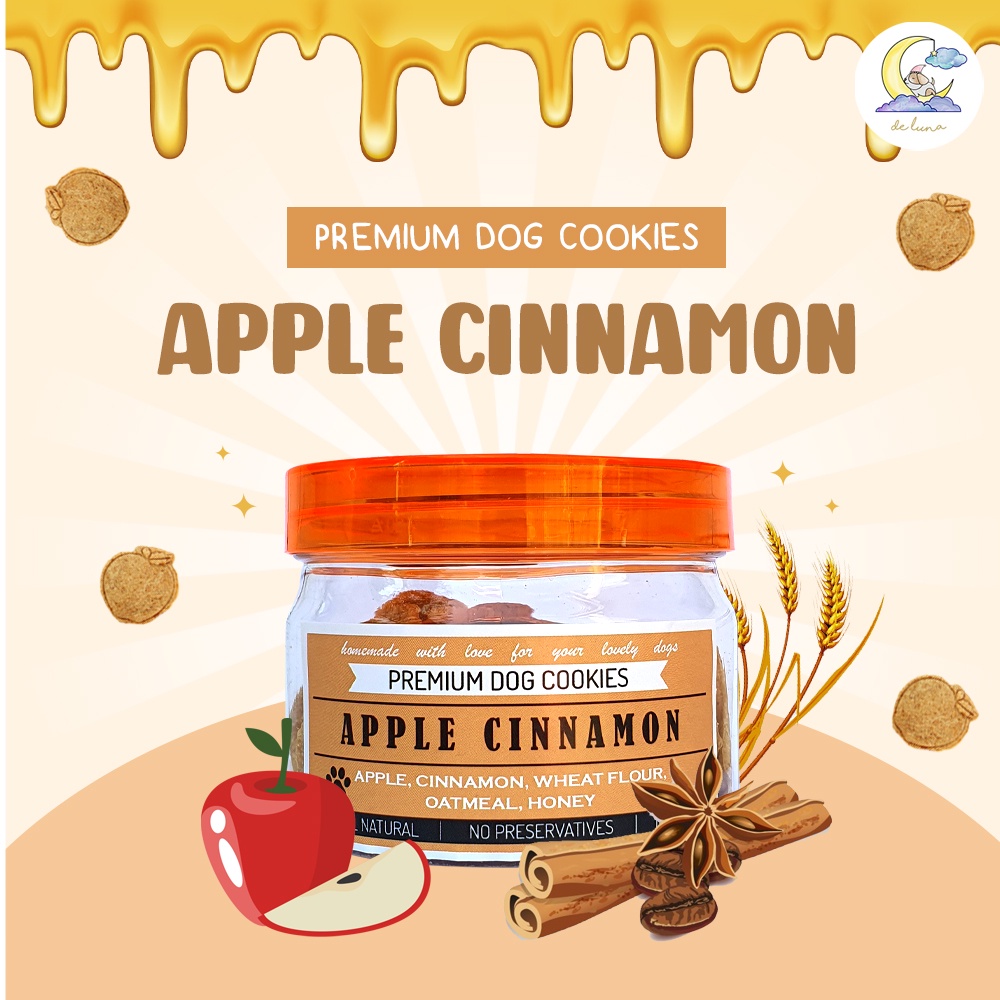 deLuna Apple Cinnamon Dog Cookies - 100gr
