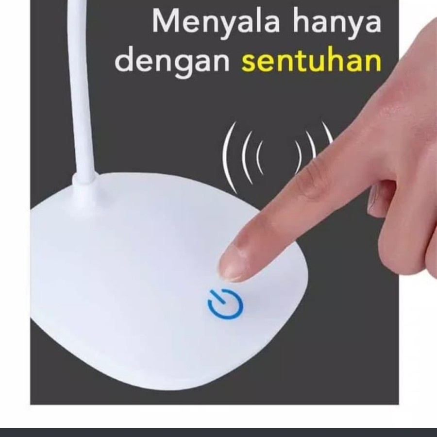 Lampu meja belajar 14 LED 3 mode sentuh rechargeable desktop lamp baca aksesoris interior kamar home