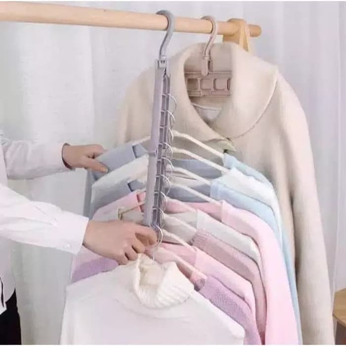 Magic Hanger Instan Gantungan Baju Lemari Pakaian Wonder Hanger 9 in 1 Ajaib