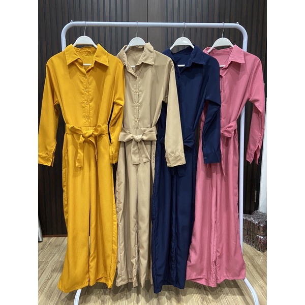 jumpsuit panjang wanita / jumpsuit lengan panjang busui friendly / long jumpsuit