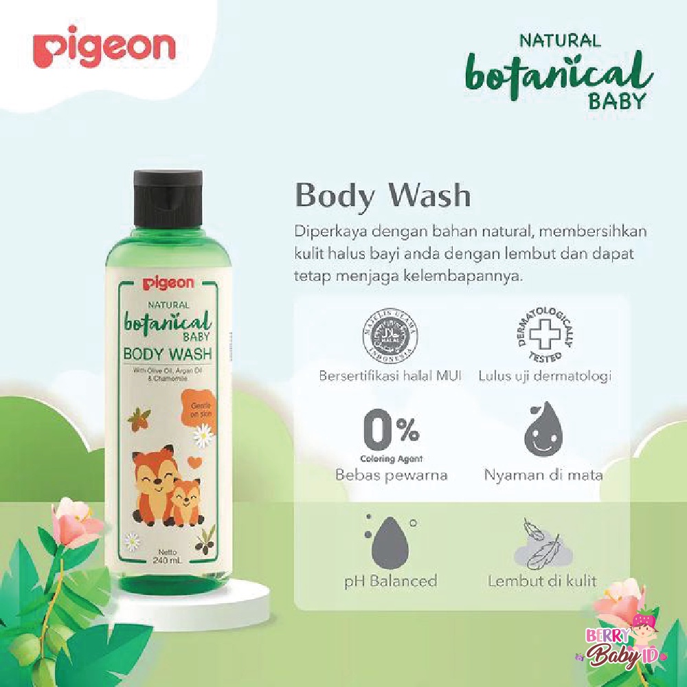 Pigeon Natural Botanical Baby Body Wash Sabun Mandi Bayi Berry Mart