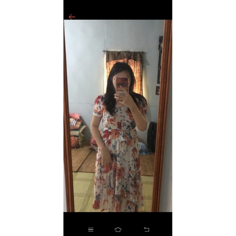 casual dress sifon warna putih