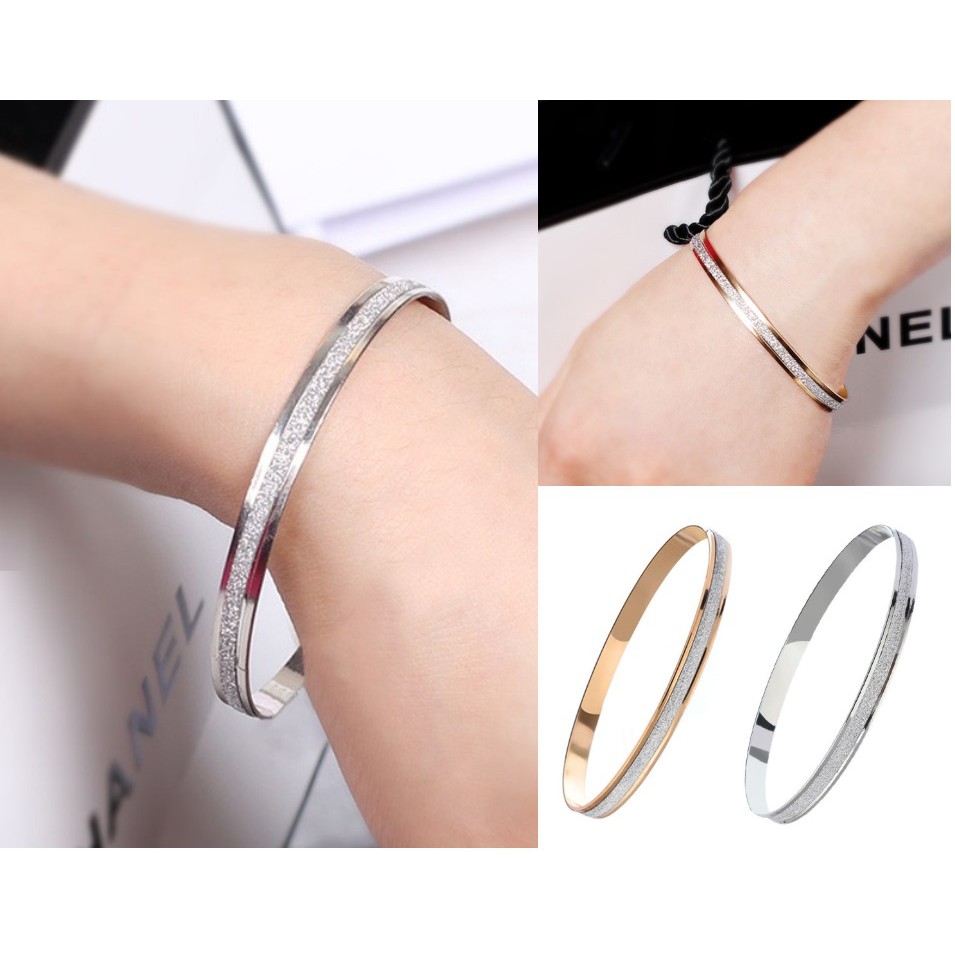 Gelang Wanita S12 Korea Fashion Women Titanium Alloy Bracelet Banle Aksesoris Perhiasan Elegan Style