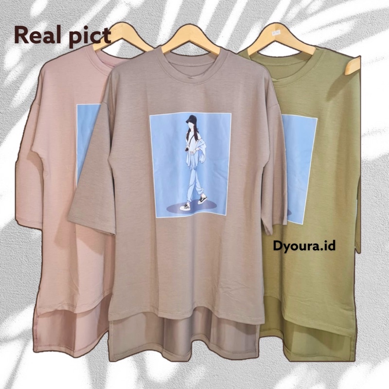 Dyoura.id / Kaos Over Size Dyoura kaos oversize/ kaos tunik oversize / kaos viral oversize