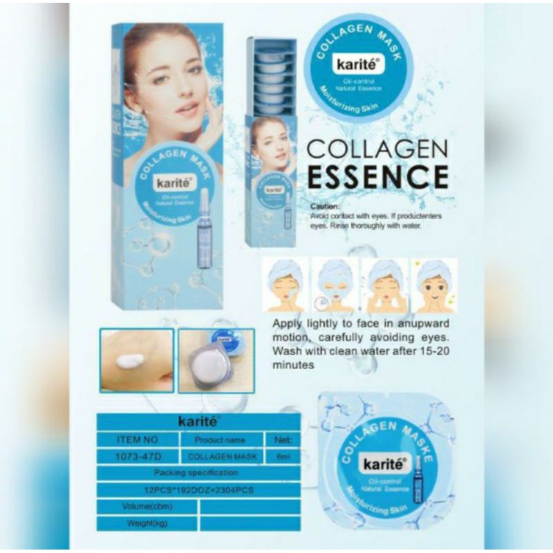 PROMO 1BOX ISI 12PCS MASKER WAJAH COLLAGEN ESSENCE / ALOEVERA ESSENSE KARITE