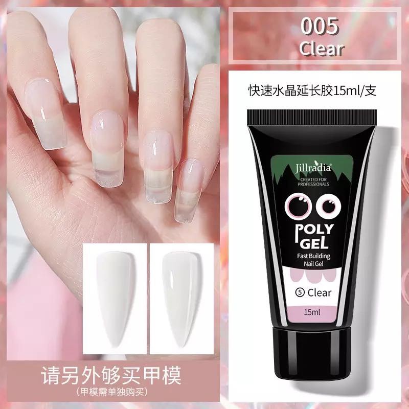 JILLRADIA 15ml Polygel nail extension / POLYGEL ACRYLIC GEL 15ml / ACRYL GEL Poly Gel Nail extention / Gel Extension Kuku 15ml