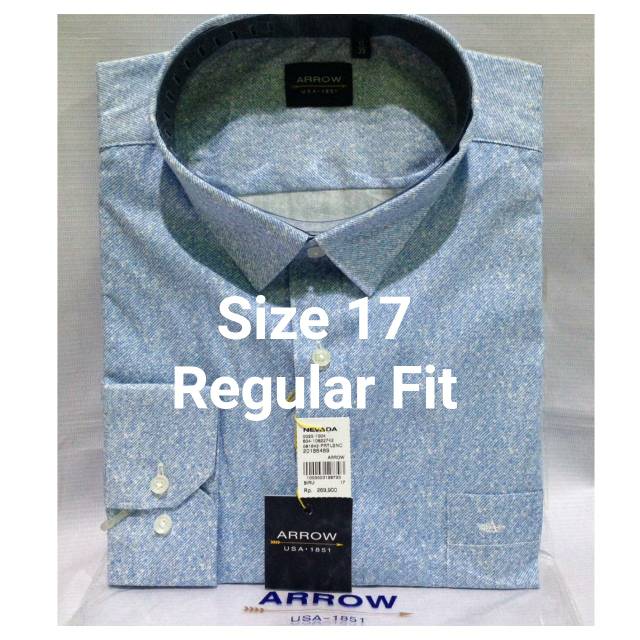 Kemeja Panjang ARROW Pria Big Size 17 Regular Biru Motif 793