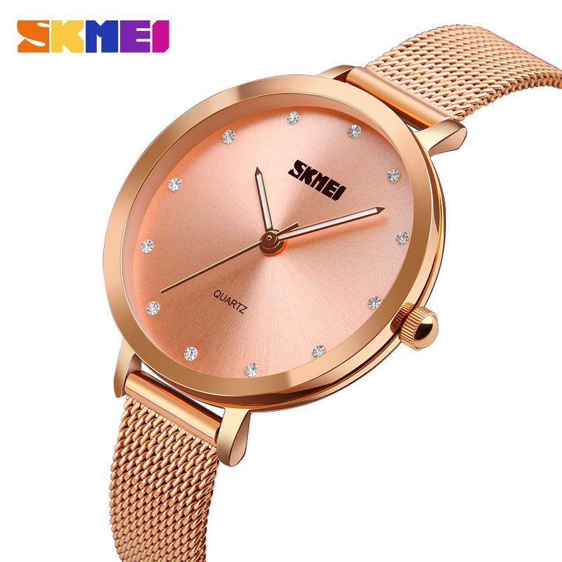 DEM'S   SKMEI 1291 ORIGINAL Jam Tangan Wanita Rantai Pasir Analog