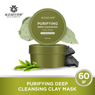 AZARINE Purifying Deep Cleansing Clay Mask 60GR | Matcha | Charcoal | Turmeric | CICA | Olive