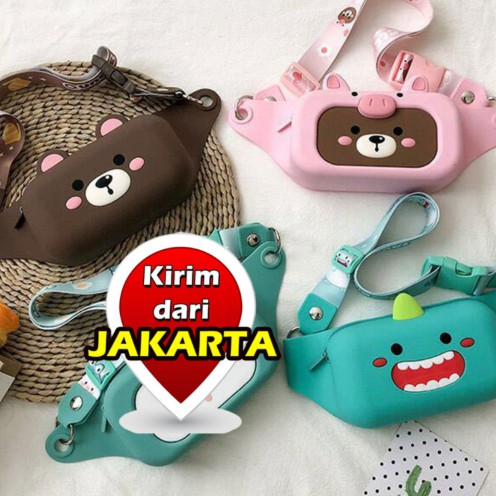 ShopandJoy Tas Mini Jelly Ransel Rubber Sling Bag Hand Bag Shoulder Bag Waistbag Waist Bag SlingBag