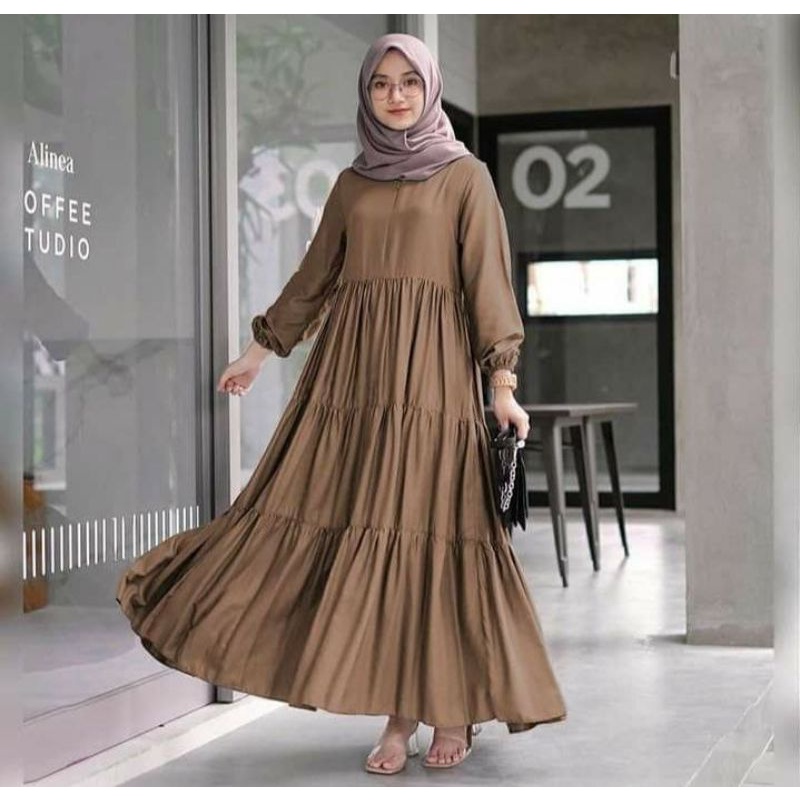 GAMIS POLOS HANUM GAMIS SUSUN DRESS HANUM