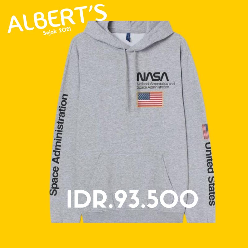 Hoodie Nasa Usa Grey H&m cowo-cewe
