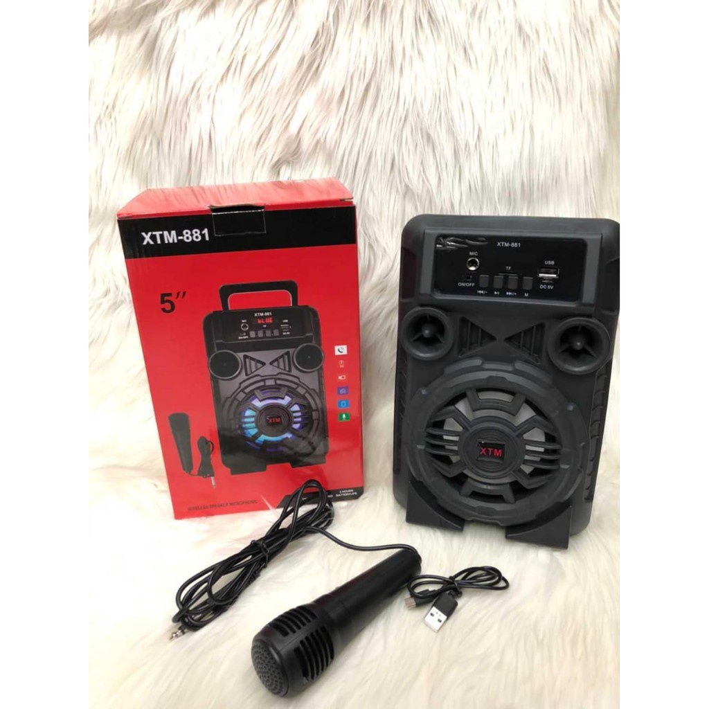 SPEAKER BLUETOOTH KARAOKE GRATIS MIC 5 inch XTM 881 5 INCH