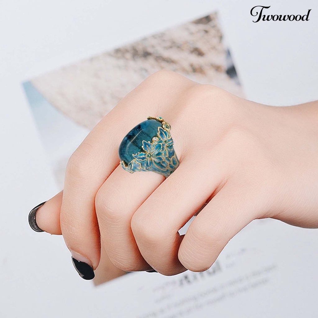 Cincin Bentuk Bunga Gaya Retro Elegan Untuk Wanita