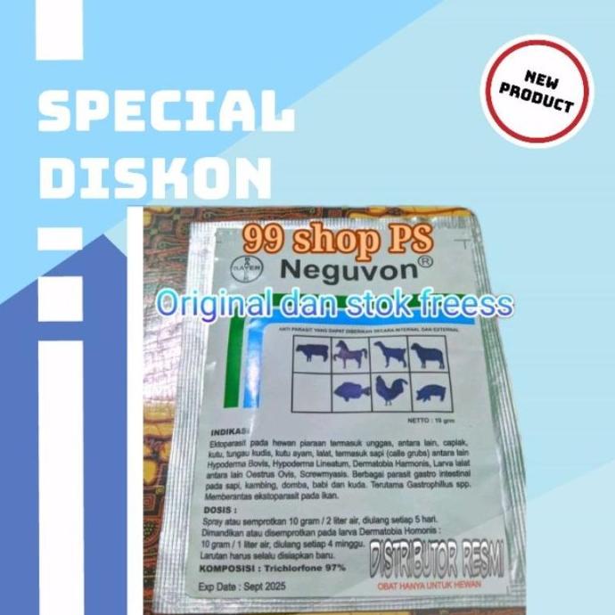 Neguvon Bayer Obat Kutu Dan Serangga Hewan Ternak Isi 100pcs