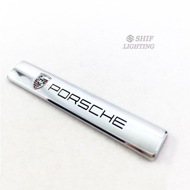 1pc Stiker Emblem Logo Porsche Bahan Metal Untuk Fender Samping Mobil Porsche