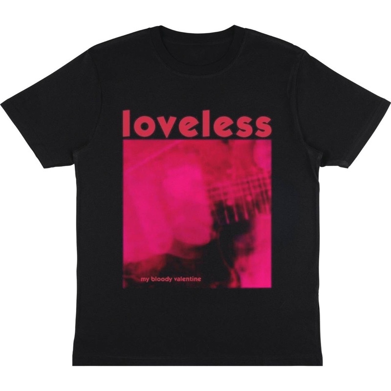 KAOS BAJU LOVELESS “MY BLOODY VALENTINE” | T-SHIRT BAND LOVELESS | BAJU BAND LOVELESS HITAM PRIA MUS