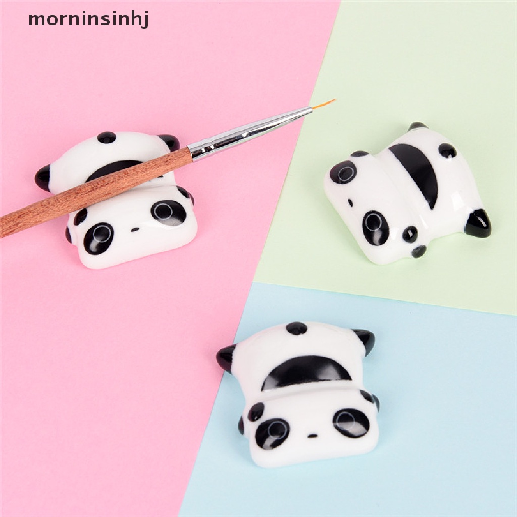 Mor Stand Holder Penkuas Nail Art Bentuk Panda Lucu Bahan Keramik