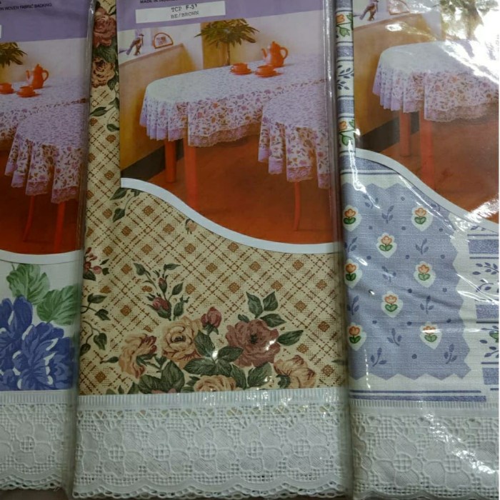 Taplak Meja Makan - Taplak Meja Makan Plastik Corak Tebal Bagus