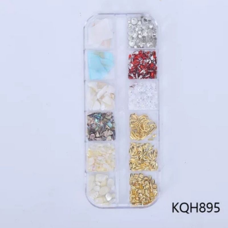 Hiasan Nail Sea Shell Flakes/Pecahan Kulit Kerang Hiasan Metal Gold untuk Dekorasi Nail Arts/Berlian Imitasi/Manik-manik