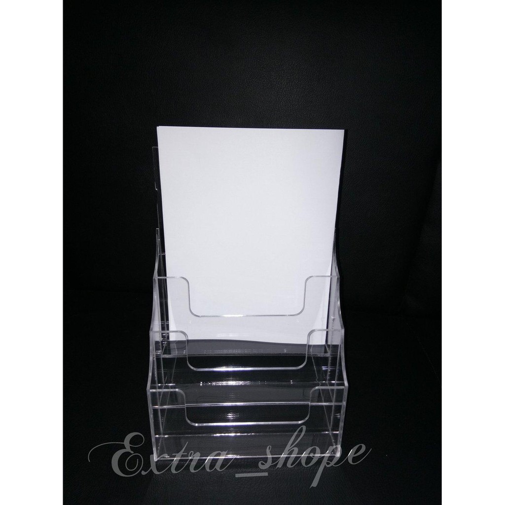 

Acrylic tempat brosur Folio lipat 2 3 susun grab it fast