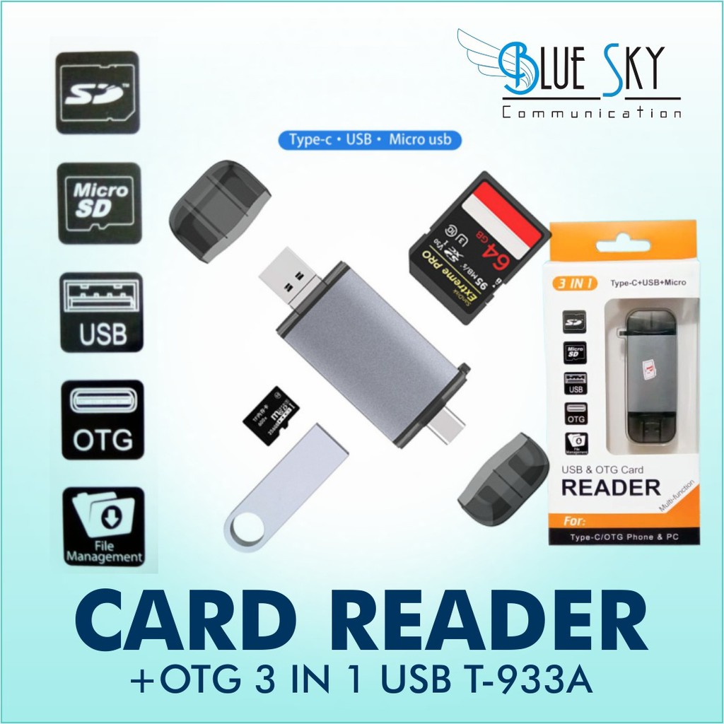 CARD READER PLUS OTG 3 IN 1 USB T-933A