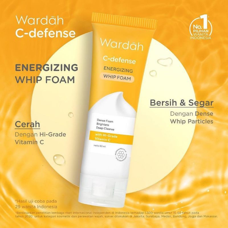 WARDAH C-DEFENSE ENERGIZING WHIP FOAM 50ml / WARDAH C-DEFENSE FACIAL FOAM VIT C
