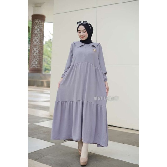 DRESS MIDI HASANAH CRINGKLE AIRFLOW PREMIUM BUSUI FRIENDLY