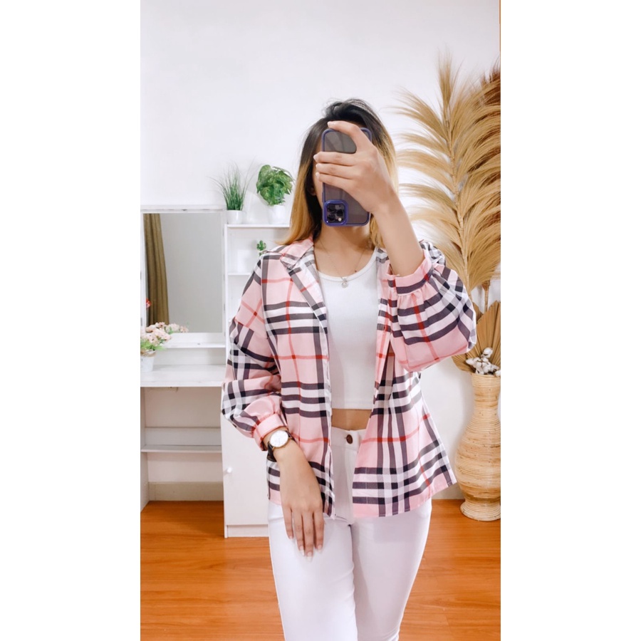 RX Fashion - Kemeja Oversize Oslin Anggita / Kemeja Osaka -BN-BB 240 PINK