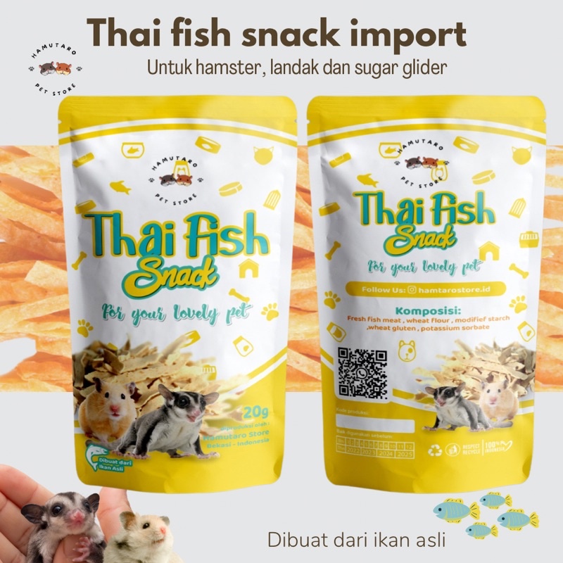 thaifish stick FIsh Snack Cemilan Hamster Sugar glider Healty Snack